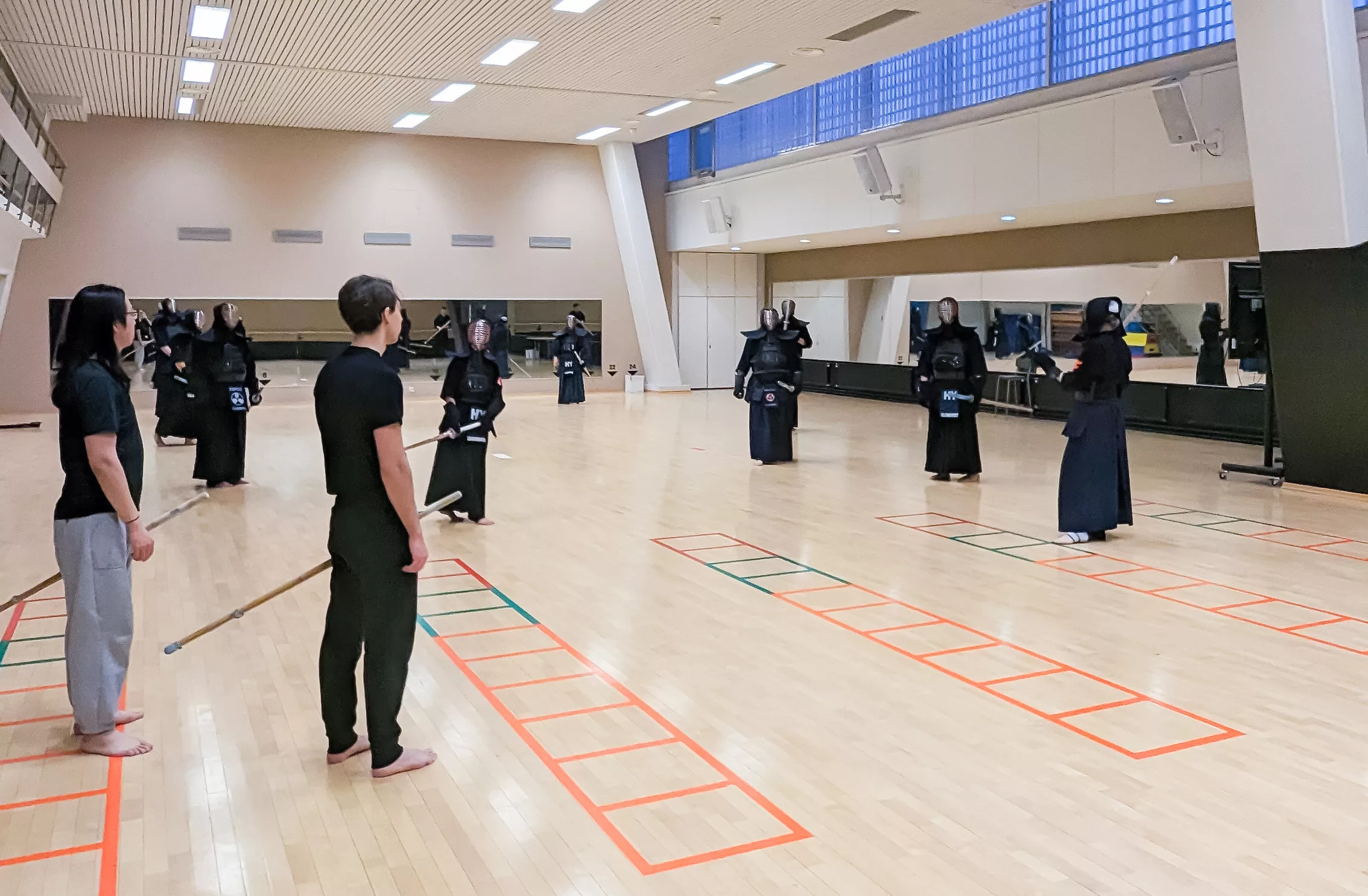 Kenshi seated in seiza at the end of the practice
