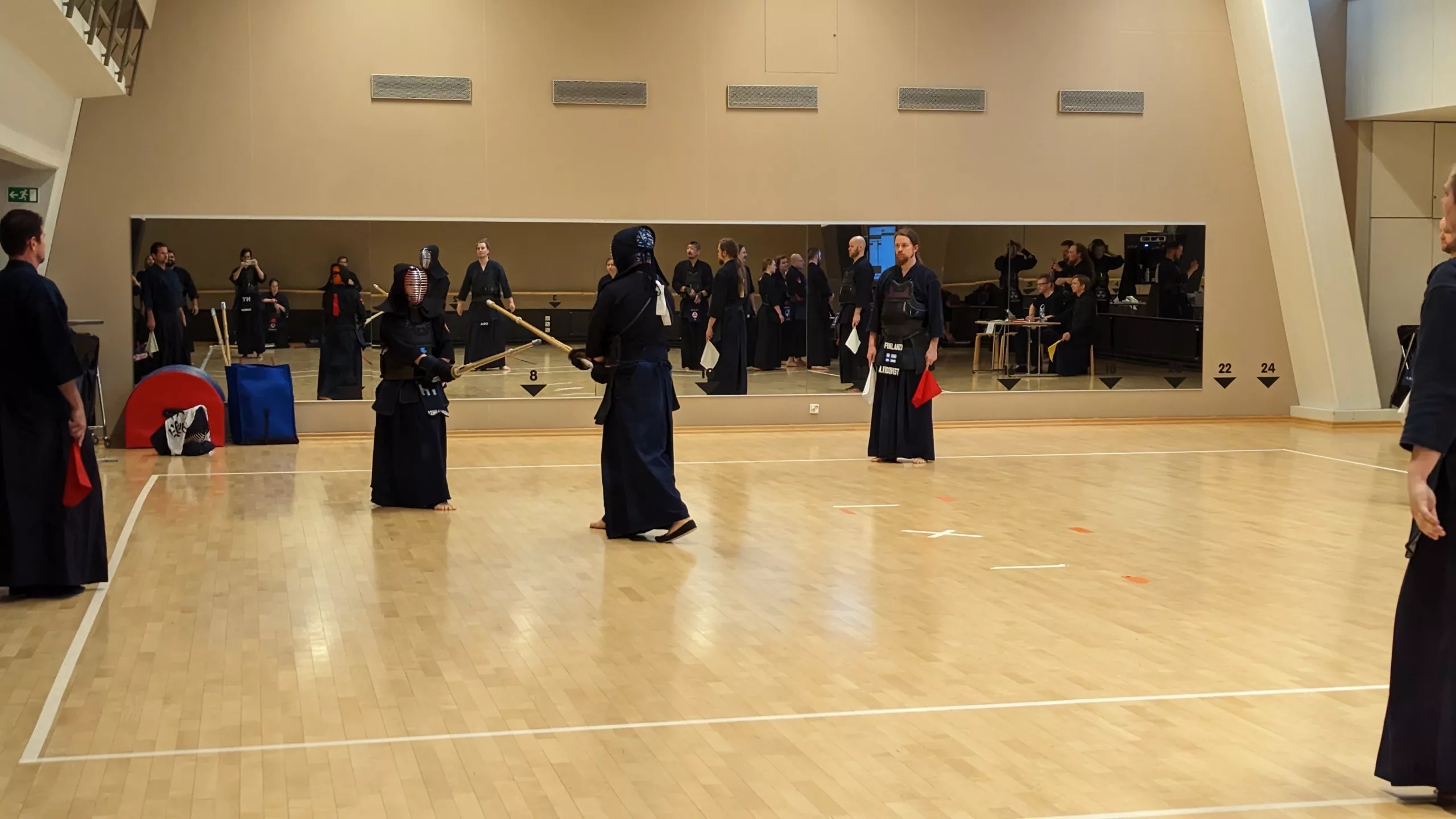 shinpan and kendo player s during cometition