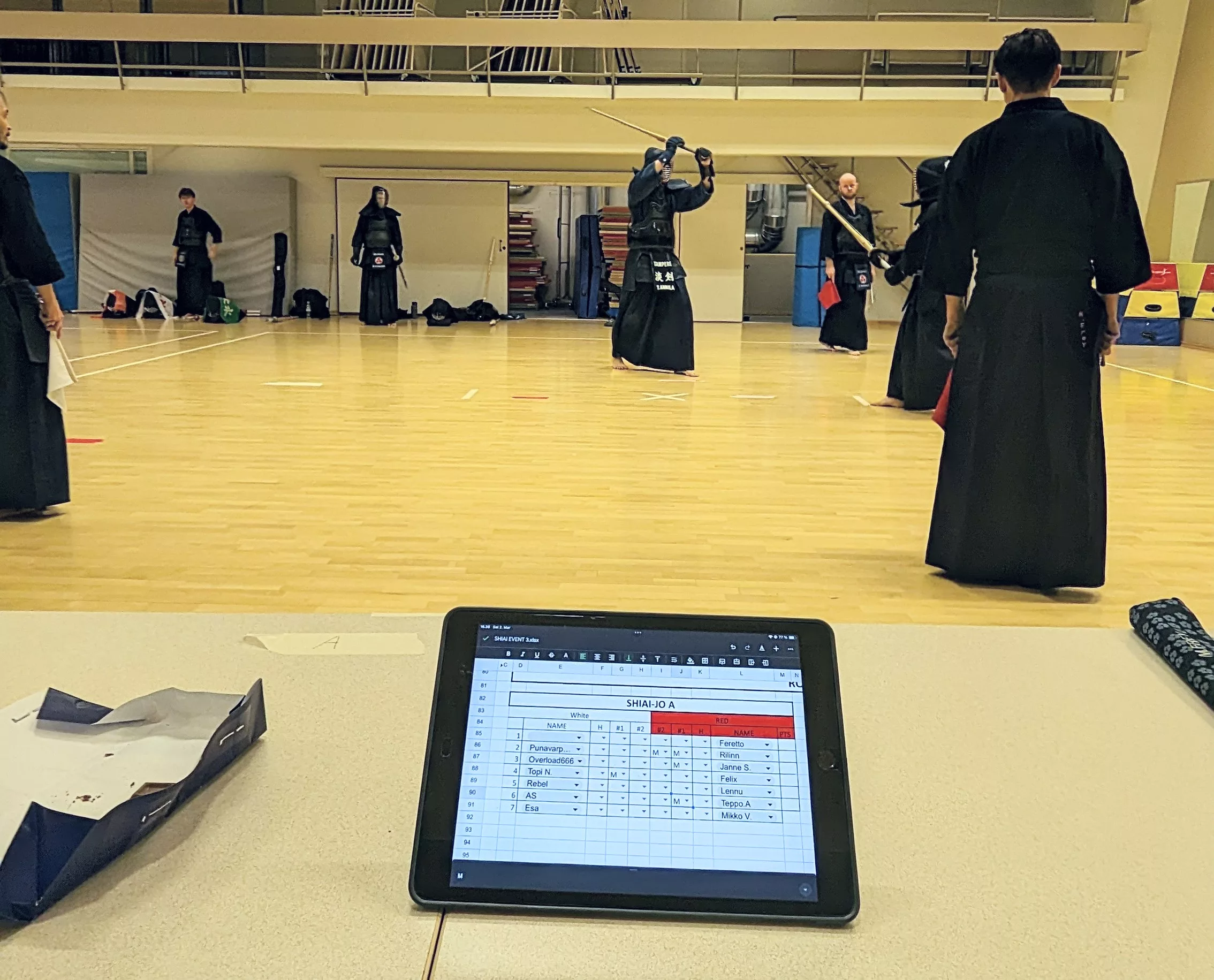 scorekeeping, shinpan and kendo player s during cometition